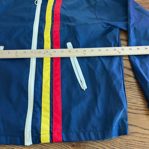 Cap N Jac  Action Advertising Navy Thin Vintage Windbreaker Stripes-Size Medium - Picture 4 of 6